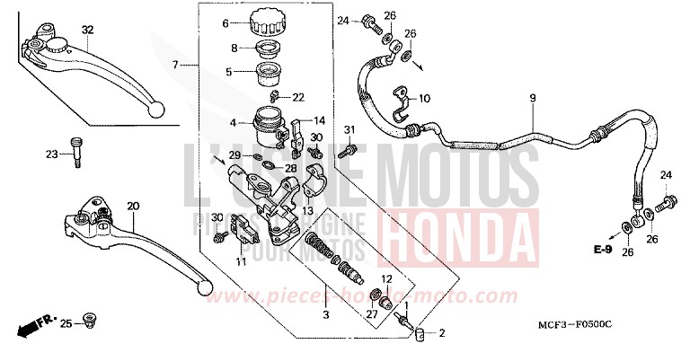 CLUTCH MASTER CYLINDER for VTR1000 SP-1 WINNING RED (R258) from 2000